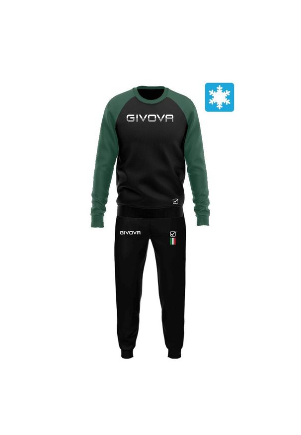 Givova Tuta Italia dres w felpie 104 g, rozmiar S. Kolor: czarny, szary, wielokolorowy. Materiał: dresówka