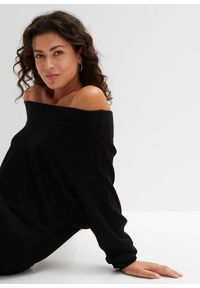 bonprix - Sweter off-shoulder. Kolor: czarny