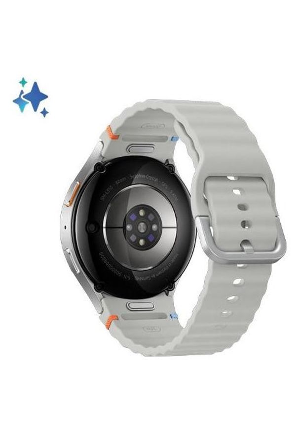 SAMSUNG - Samsung Galaxy Watch 7 44mm Srebrny (L310). Rodzaj zegarka: cyfrowe. Kolor: srebrny. Materiał: skóra. Styl: casual