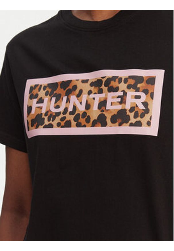 Hunter T-Shirt Essentials HARW0011261 Czarny Regular Fit. Kolor: czarny. Materiał: bawełna
