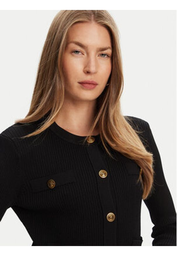 Guess Kardigan W5YR09 Z0130 Czarny Regular Fit. Kolor: czarny. Materiał: syntetyk