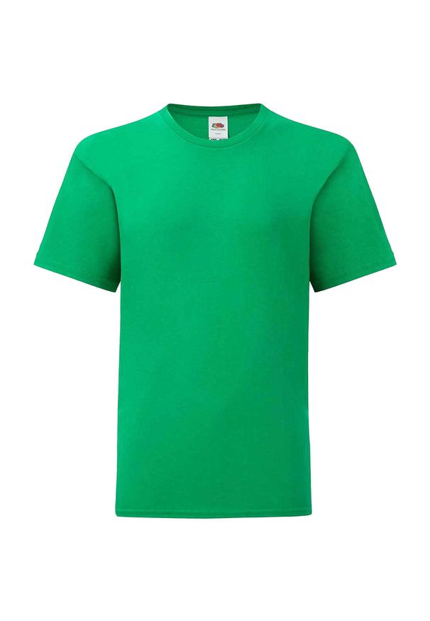 FRUIT OF THE LOOM - Kultowa Koszulka Dziecięca / Dziecięca. Kolor: zielony. Sport: turystyka piesza