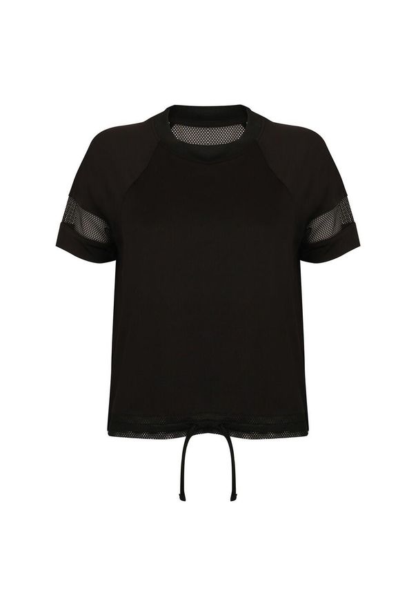 TOMBO - T-shirt Damski Z Nakryciem Na Głowę. Kolor: czarny. Sport: turystyka piesza