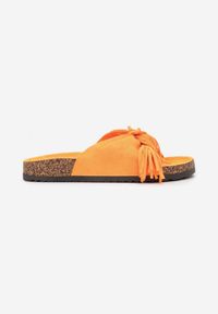 Renee - Pomarańczowe Klapki Sabophia. Okazja: na co dzień. Nosek buta: otwarty. Kolor: pomarańczowy. Styl: casual, boho #3