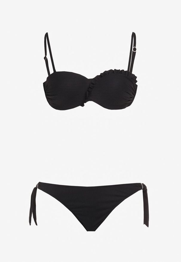 Born2be - Czarne Bikini Theophyllis. Kolor: czarny. Wzór: gładki, aplikacja