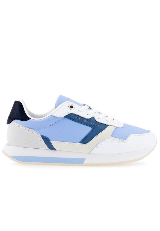 TOMMY HILFIGER - Buty Tommy Hilfiger Essential Running FW0FW06947-C1Z - biało-niebieskie. Okazja: na co dzień. Kolor: biały, niebieski, wielokolorowy. Materiał: kauczuk, guma, poliester, skóra, materiał. Szerokość cholewki: normalna. Sport: bieganie