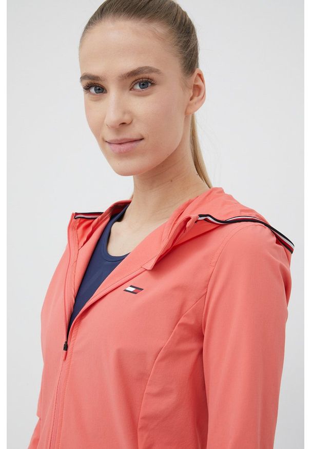 TOMMY HILFIGER - Tommy Hilfiger kurtka damska kolor różowy przejściowa. Okazja: na co dzień. Kolor: różowy. Materiał: materiał, tkanina. Wzór: gładki. Styl: casual