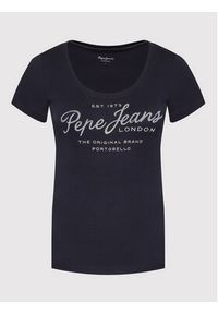 Pepe Jeans T-Shirt Baia PL505123 Granatowy Regular Fit. Kolor: niebieski. Materiał: bawełna #3
