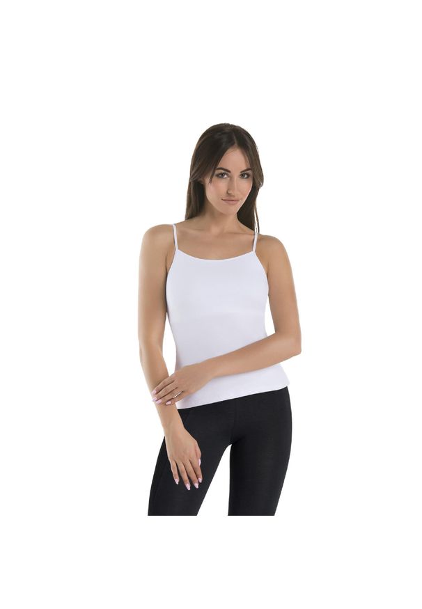 TEYLI - Koszulka na ramiączkach biustonosz Teyli Cami. Kolor: biały. Materiał: bawełna, elastan. Długość rękawa: na ramiączkach. Sport: fitness
