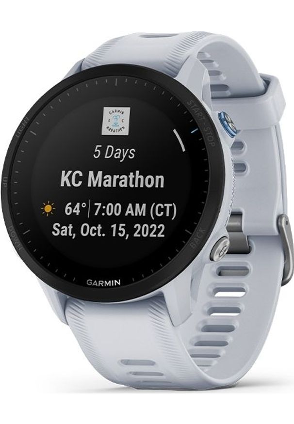 GARMIN - Zegarek sportowy Garmin Forerunner 955 Biały (010-02638-31). Kolor: biały. Styl: sportowy