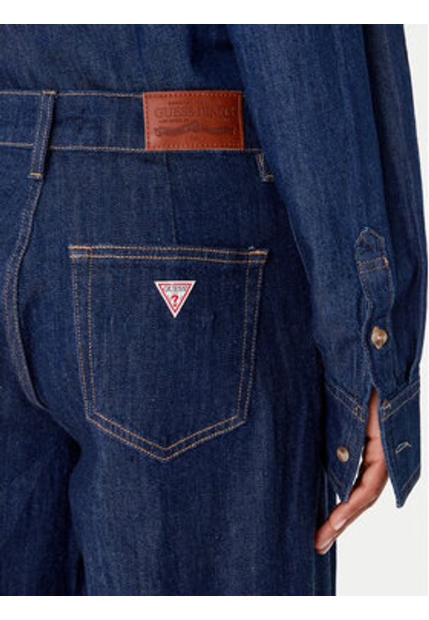 Guess Jeans Jeansy W5BA2U D002A Granatowy Wide Leg. Kolor: niebieski