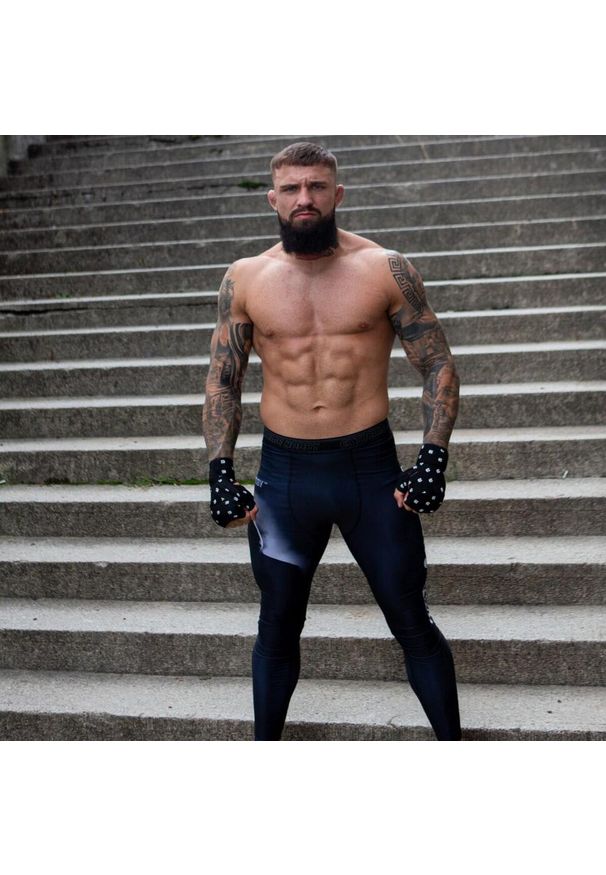 Legginsy sportowe męskie EXTREME HOBBY HOOLS. Kolor: czarny. Materiał: elastan, poliester. Sport: fitness