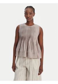 Eleh Bluzka SS260268 Beżowy Regular Fit. Kolor: beżowy. Materiał: wiskoza #1