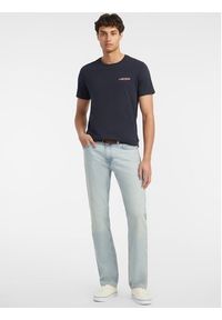 Guess Jeans T-Shirt M4YI55 K8HM0 Granatowy Slim Fit. Kolor: niebieski. Materiał: bawełna