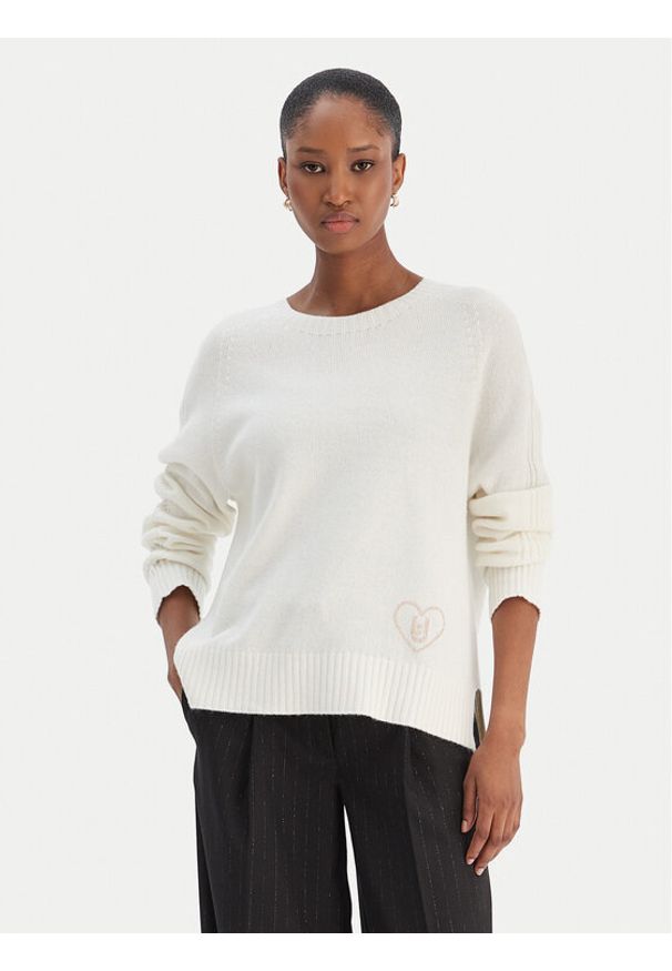 Liu Jo Sweter MF5444 MS76L Écru Regular Fit. Materiał: poliamid, wiskoza