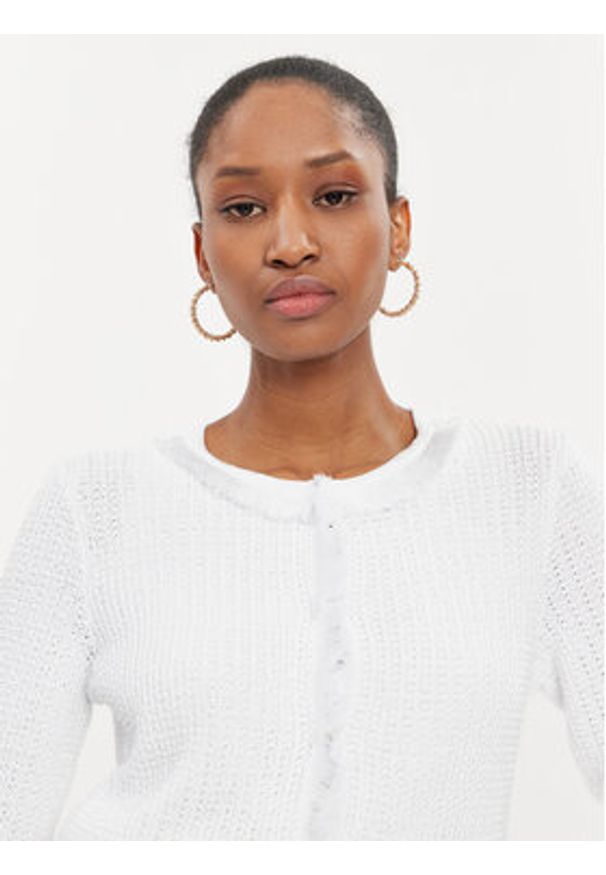 Luisa Spagnoli Kardigan Conforto 58327 Biały Regular Fit. Kolor: biały. Materiał: syntetyk, wiskoza