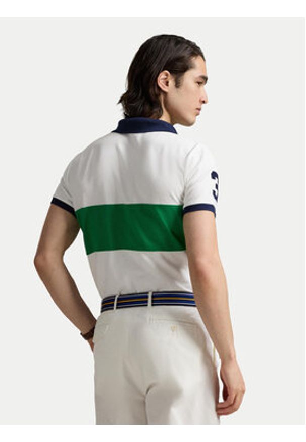 Polo Ralph Lauren Polo 710969619001 Biały Custom Slim Fit. Typ kołnierza: polo. Kolor: biały. Materiał: bawełna