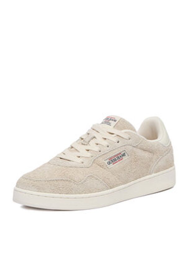 Guess Jeans Sneakersy EO-XL250041 Beżowy jasny. Kolor: beżowy. Materiał: skóra, zamsz