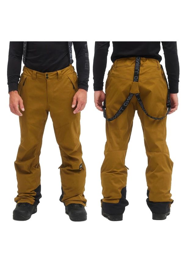 O'Neill - Spodnie zimowe na narty i snowboard męskie O'neill Chute Pants 20K. Kolor: beżowy, brązowy, wielokolorowy. Sezon: zima. Sport: narciarstwo, snowboard