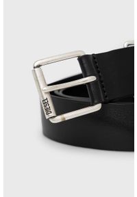 Diesel - Pasek skórzany. Kolor: czarny. Materiał: skóra #2