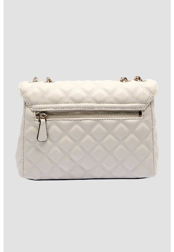 Guess - GUESS Pikowana torebka ecru Giully 2. Kolor: biały. Materiał: pikowane. Styl: elegancki
