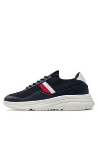 TOMMY HILFIGER - Tommy Hilfiger Sneakersy Modern Runner Premium Knit FM0FM05135 Granatowy. Kolor: niebieski #4