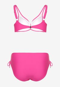 Born2be - Fuksjowe Bikini Biustonosz z Marszczeniem i Majtki Figi ze Ściągaczami Sarimine. Kolekcja: plus size. Kolor: różowy. Materiał: jeans #4