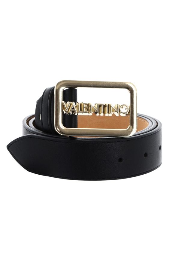 Valentino by Mario Valentino - VALENTINO Czarny pasek damski Around Plaque Buckle Belt, Rozmiar L. Kolor: czarny