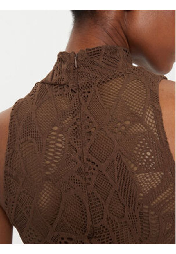 GESTUZ - Gestuz Top Hilma 10909260 Brązowy Slim Fit. Kolor: brązowy. Materiał: syntetyk