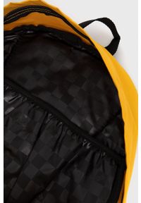 Vans Plecak damski kolor żółty duży z aplikacją. Kolor: żółty. Wzór: aplikacja