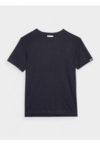outhorn - T-shirt z nadrukiem męski - granatowy. Okazja: na co dzień. Kolor: niebieski. Materiał: bawełna, dzianina. Długość rękawa: krótki rękaw. Wzór: nadruk. Styl: casual #1