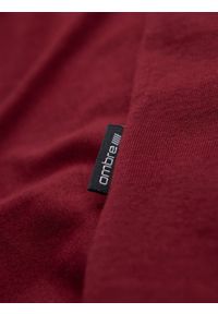 Ombre Clothing - Bawełniana klasyczna męska koszulka z dekoltem w serek BASIC – bordowa V10 - Rozmiar: XL. Typ kołnierza: dekolt w serek. Kolor: czerwony. Materiał: bawełna. Styl: klasyczny #9