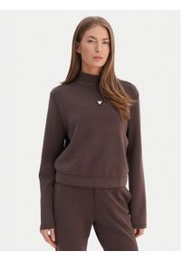 Guess Bluza V4YQ05 KCAY2 Brązowy Regular Fit. Kolor: brązowy. Materiał: syntetyk #1