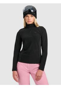 4f - 4F Bielizna termiczna polarowa (góra) damska - czarna L. Typ kołnierza: kołnierzyk stójkowy. Kolor: czarny. Materiał: polar. Sezon: zima. Sport: turystyka piesza #1