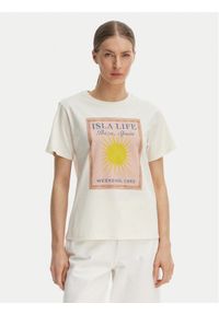 Weekend Max Mara T-Shirt Pantera 2615971032 Écru Regular Fit. Materiał: bawełna. Wzór: motyw zwierzęcy #1