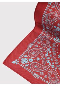 Pako Lorente - PAKO LORENTE – Bordowa poszetka we wzór. Kolor: czerwony. Materiał: poliester. Wzór: geometria #2