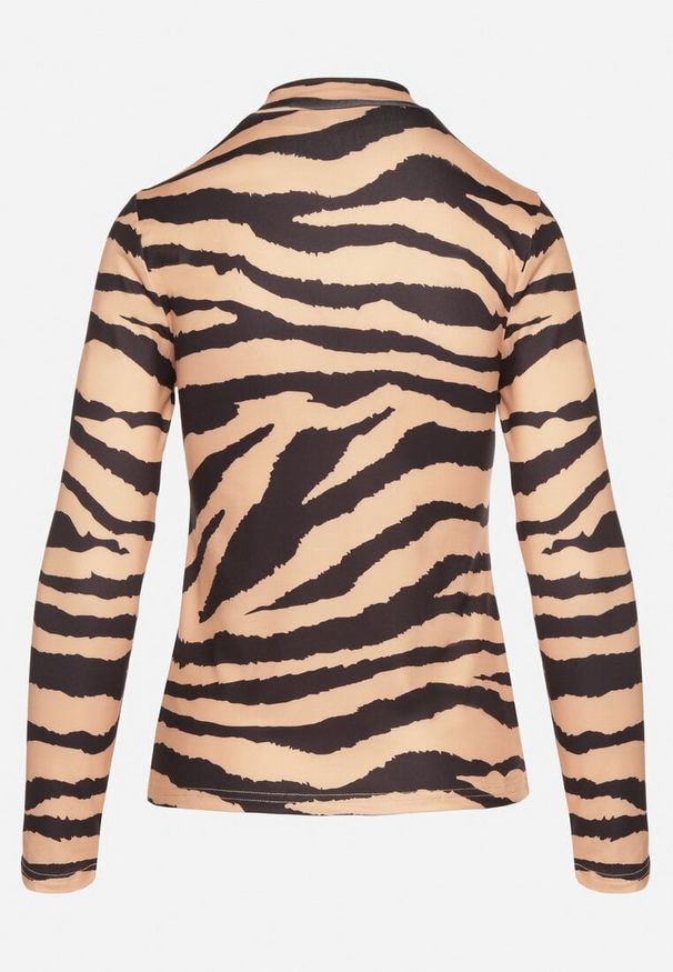 Born2be - Beżowa Bluzka Vices w Prążki Mlavie. Kolor: beżowy. Wzór: prążki. Styl: klasyczny