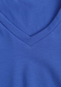 Born2be - Niebieska Koszulka T-shirt z Bawełny z Dekoltem w Serek Rionisse. Okazja: do domu, do pracy. Typ kołnierza: dekolt w serek. Kolor: niebieski. Materiał: bawełna. Styl: klasyczny, elegancki #8