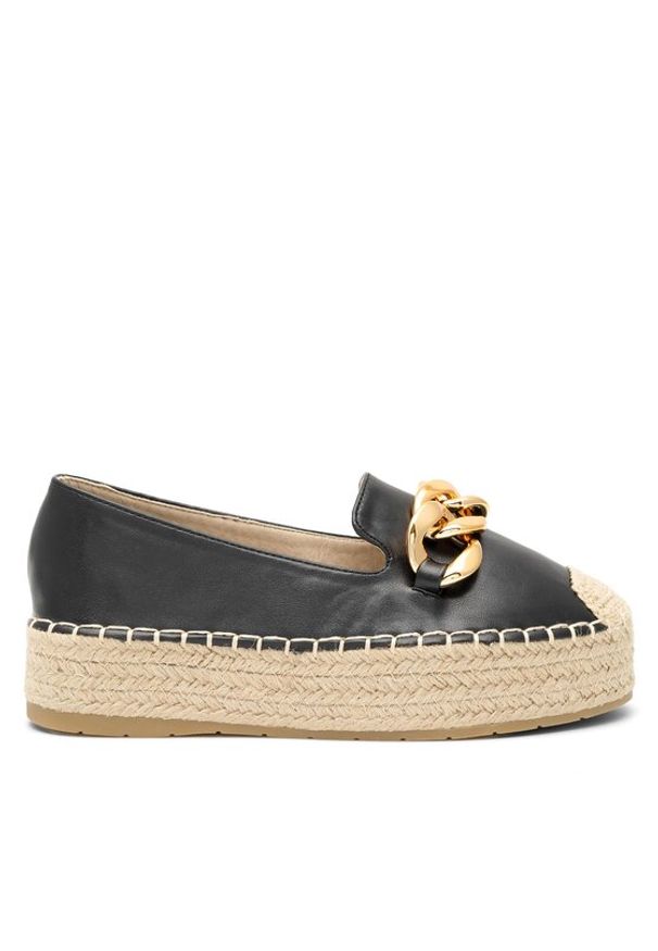 DeeZee Espadryle WSS20375-27 Czarny. Kolor: czarny. Materiał: skóra