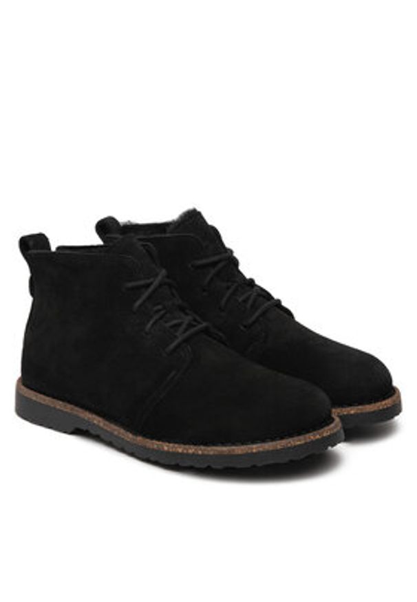 Birkenstock Botki Uppsala Mid Shearling 1028141 Czarny. Kolor: czarny. Materiał: zamsz, skóra