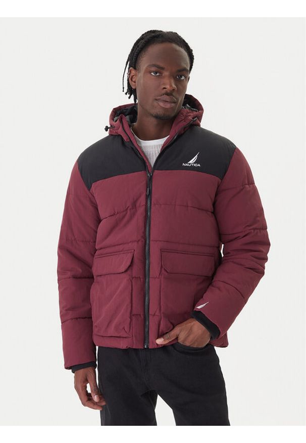 Nautica Kurtka zimowa Pocatello FZ Coat N1T04061 Bordowy Regular Fit. Kolor: czerwony. Materiał: syntetyk. Sezon: zima