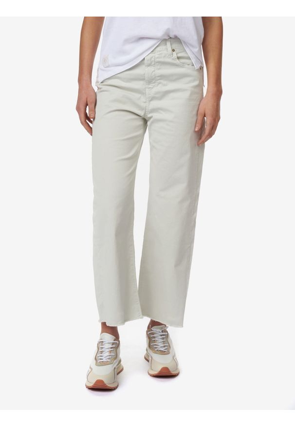 Białe spodnie z rozszerzanymi nogawkami Blauer. Kolor: biały. Materiał: bawełna, elastan