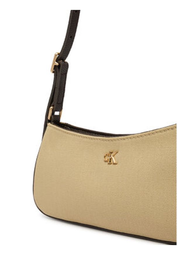 Calvin Klein Torebka Ck Canvas Small Shoulder Bag LV04F3347G Beżowy. Kolor: beżowy