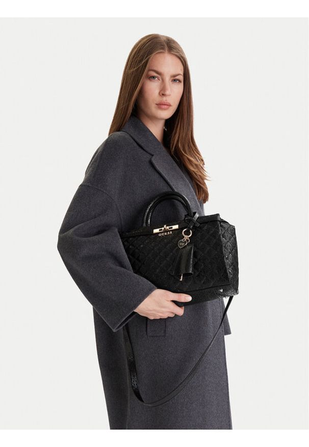 Guess Torebka Idra HWGG81 57060 Czarny. Kolor: czarny. Materiał: skórzane