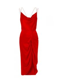 AGGI - Czerwona sukienka AVA SO HOT. Kolor: czerwony. Długość rękawa: na ramiączkach. Długość: midi