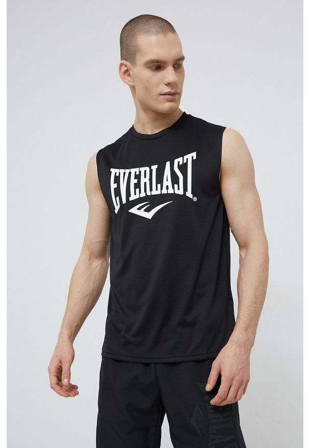EVERLAST - Everlast T-shirt kolor czarny. Okazja: na co dzień. Kolor: czarny. Materiał: dzianina. Wzór: nadruk. Styl: casual
