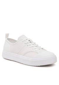 Calvin Klein Trampki Low Top Lace Up Lth HM0HM01045 Biały. Kolor: biały. Materiał: skóra