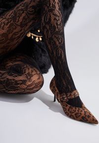 Renee - Brązowe Panterkowe Czółenka Vices na Szpilce z Wkładką ze Skóry Naturalnej z Klamrą Nalisette. Okazja: na co dzień. Zapięcie: klamry. Kolor: brązowy. Materiał: skóra. Obcas: na szpilce. Styl: klasyczny, casual, elegancki. Wysokość obcasa: średni #4