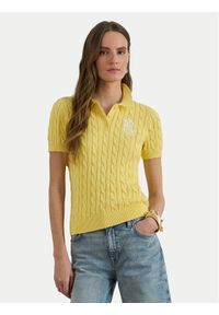 Lauren Ralph Lauren - LAUREN RALPH LAUREN Polo 200932224017 Żółty jasny Slim Fit. Typ kołnierza: polo. Kolor: żółty. Materiał: bawełna #1