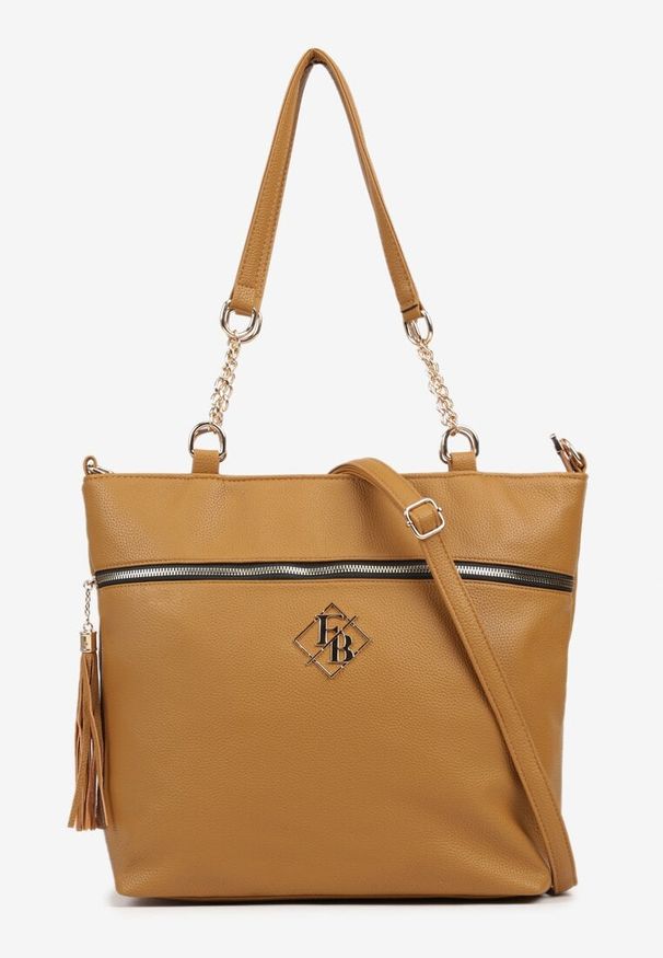 Renee - Brązowa Torebka Typu Shopper z Ozdobnymi Rączkami i Paskiem na Ramię Idaloriela. Kolor: brązowy. Styl: elegancki, casual. Rodzaj torebki: na ramię
